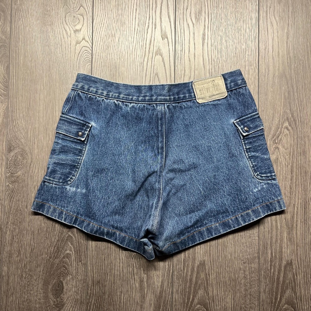 Vintage Levis Silver Tab 1990s Denim Shorts Blue‎ Jeans 32 Dark Wash Boho Cargo